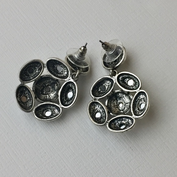 Silver Tone Statement Drop Pierced Earrings - Picture 7 of 8